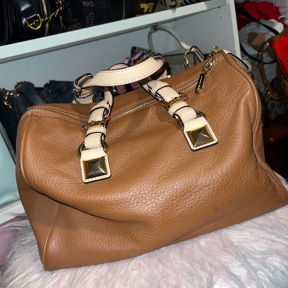 Michael Kors Grayson Large Satchel Camel - Picture 2 of 4